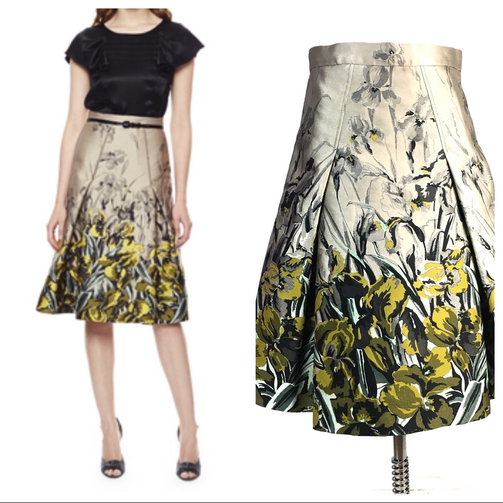RARE CAROLINA HERRERA PARTY COCKTAIL FLORAL SKIRT SIZE 8